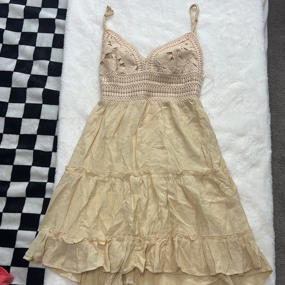Womens size small Beige Crochet Top Dress